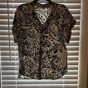 Sara Michelle Black and White Floral Blouse